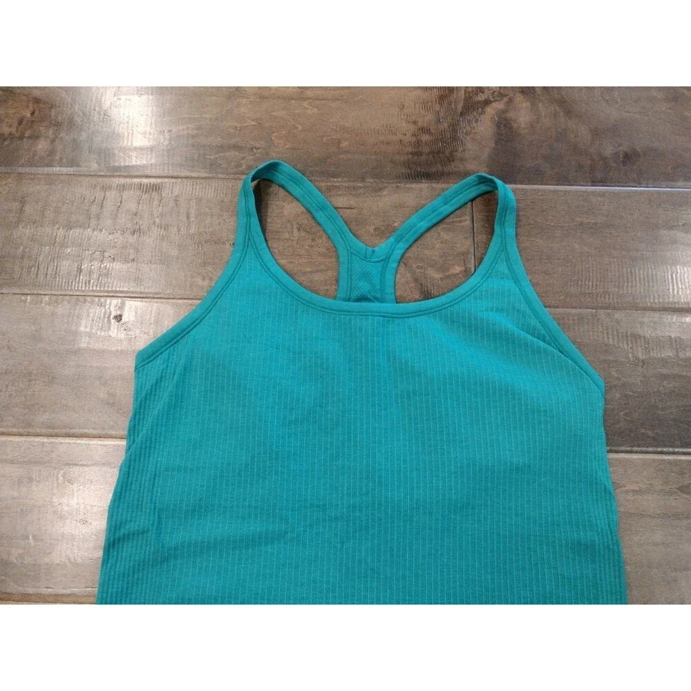 LULULEMON Women's Ebb to Street bright green racerback ribbed tank top - size 10